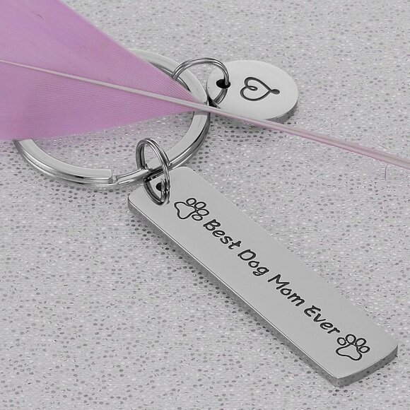 Dog Mom Keychain Pet Mom Gifts Animal Lover Gifts Best Dog Mom Ever Keychain - Picture 6 of 7